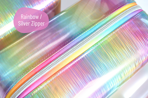 *Clear Vinyl* Rainbow Prism Boxy Toiletry Bag