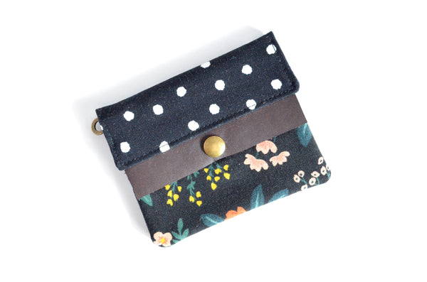 Black Rifle Paper Co Wildflower Mini Leather Snap Wallet