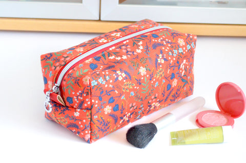 Red Rifle Paper Co Wildwood Floral Boxy Toiletry Bag