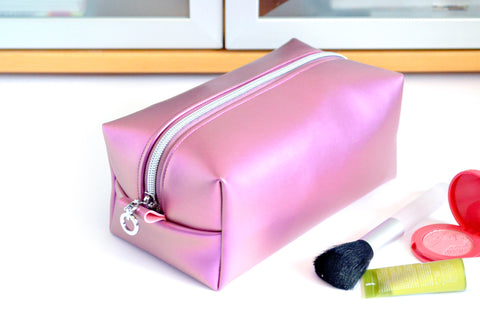 Pink Colour Shift Vinyl Boxy Toiletry Bag