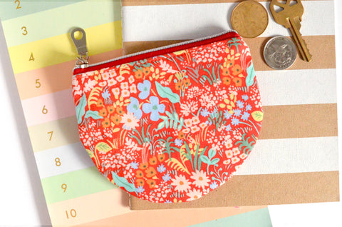 Red Rifle Paper Co Floral Round Coin Purse