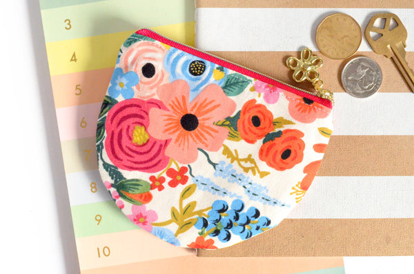 Pink Rifle Paper Co Garden Party Round Coin Purse