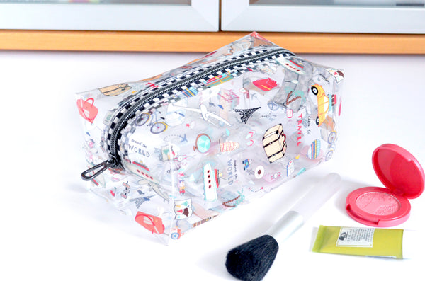 *Clear Vinyl* Travel Time Boxy Toiletry Bag