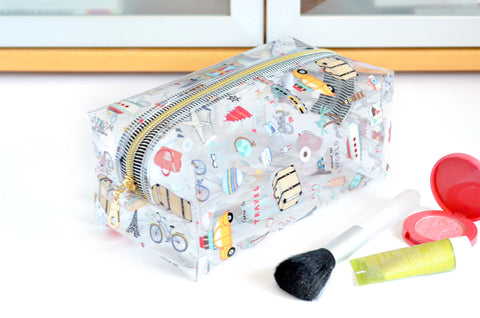 *Clear Vinyl* Travel Time Boxy Toiletry Bag