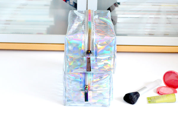 *Clear Vinyl* Rainbow Suncatcher Boxy Toiletry Bag