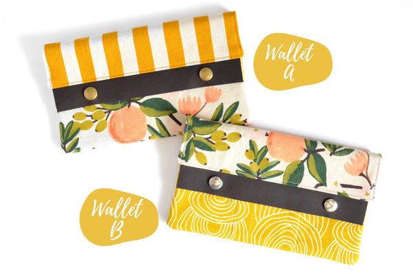 Yellow Rifle Paper Co Citrus Leather Snap Wallet