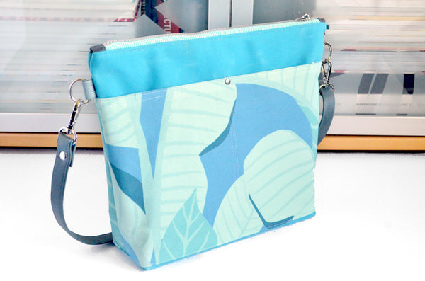 Bright Blue Tropical Crossbody Bag
