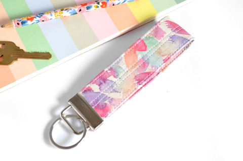 Spring Watercolour Cork Leather Keychain