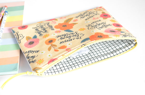 Small Sweary Pouch - Yellow "Ray of Sunshine"