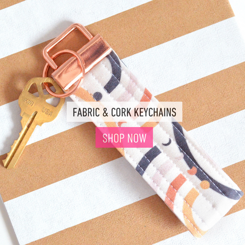 Fabric & Cork Leather Keychains
