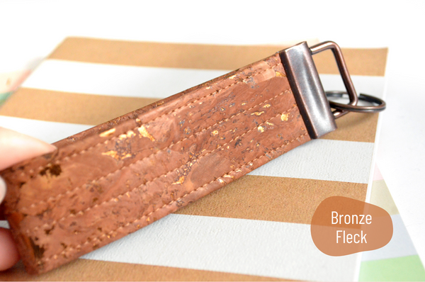 Brown Cork Leather Keychain