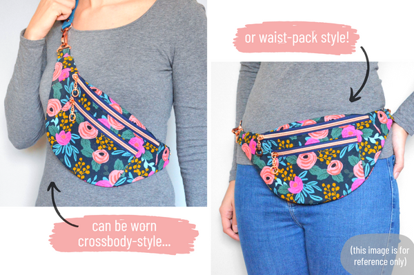 Grey Floral Fanny Pack