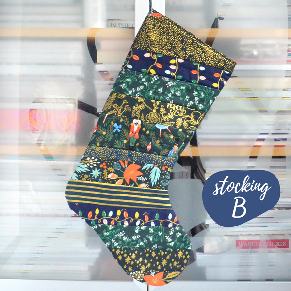 Navy Blue Rifle Paper Co Holiday Stocking