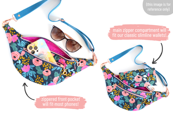 Light Blue & Yellow Floral Fanny Pack