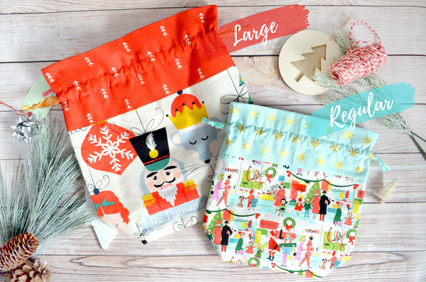 Nutcracker Holiday Fabric Gift Bags - *Large & Regular Sizes*