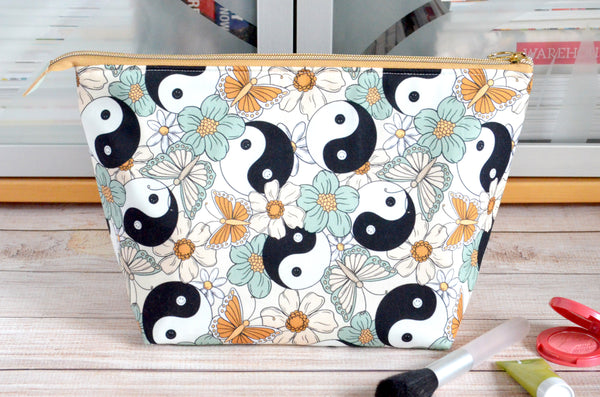 Sage Yin Yang Butterfly - Jumbo & Boxy Toiletry Bags