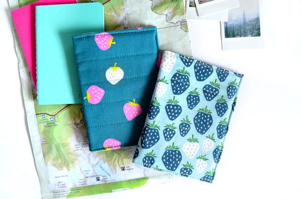 Blue Strawberry Passport Cover