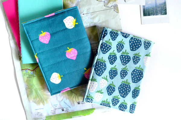 Blue Strawberry Passport Cover