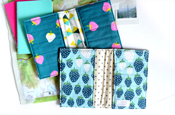 Blue Strawberry Passport Cover