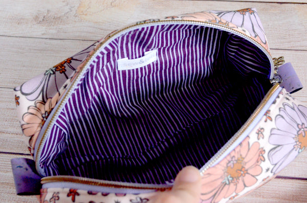 Light Purple Retro Floral - Jumbo & Boxy Toiletry Bags