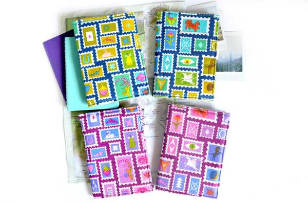 Blue & Purple Travel Stamps Passport Cover