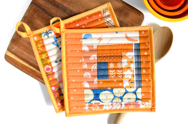 Orange & Blue Pot Holders