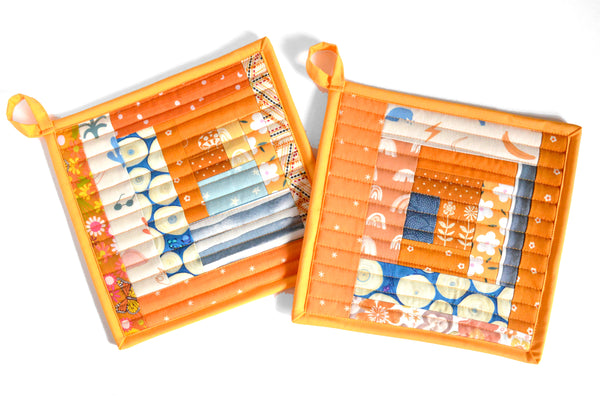 Orange & Blue Pot Holders