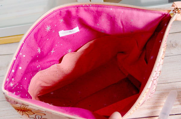 Pink Boho Sunflower - Jumbo & Boxy Toiletry Bags