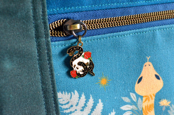 Teal Celestial Snake Crossbody Tote Bag