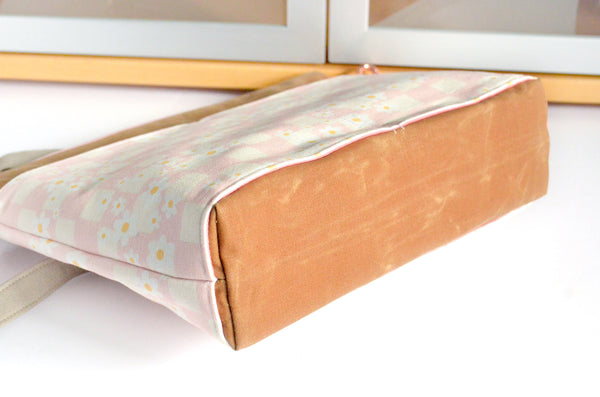 Pink Checker Daisy Crossbody Bag