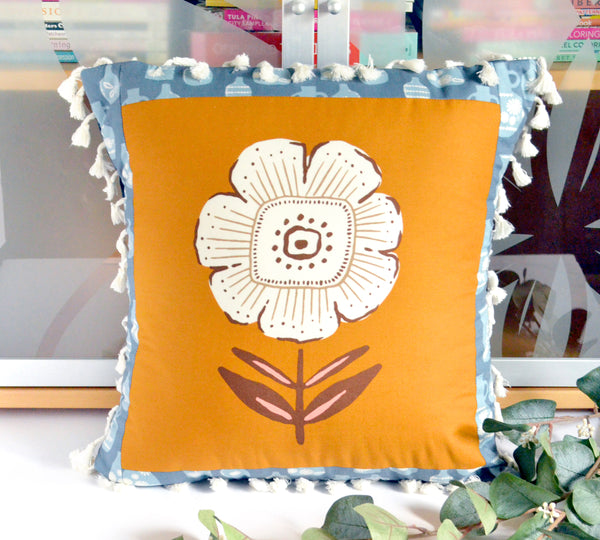 Pillow Cover - Folklore Floral in Mustard