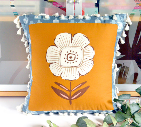 Pillow Cover - Folklore Floral in Mustard