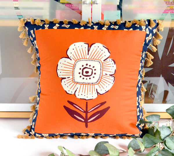 Pillow Cover - Folklore Floral in Rust