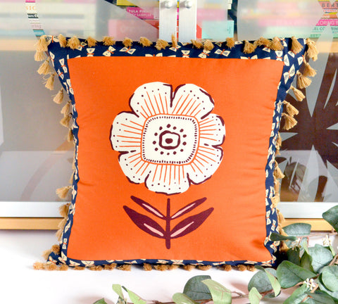 Pillow Cover - Folklore Floral in Rust
