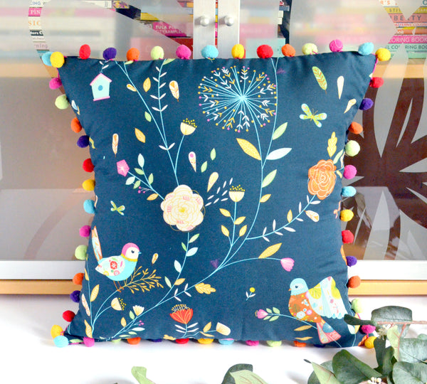 Pillow Cover - Navy Magic Garden