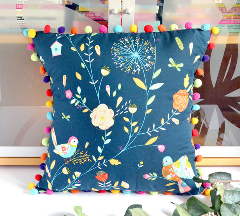 Pillow Cover - Navy Magic Garden
