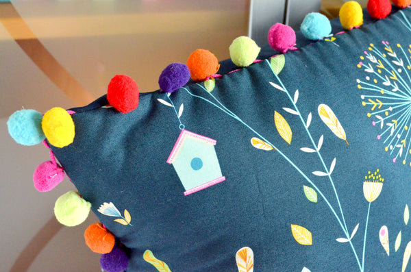 Pillow Cover - Navy Magic Garden