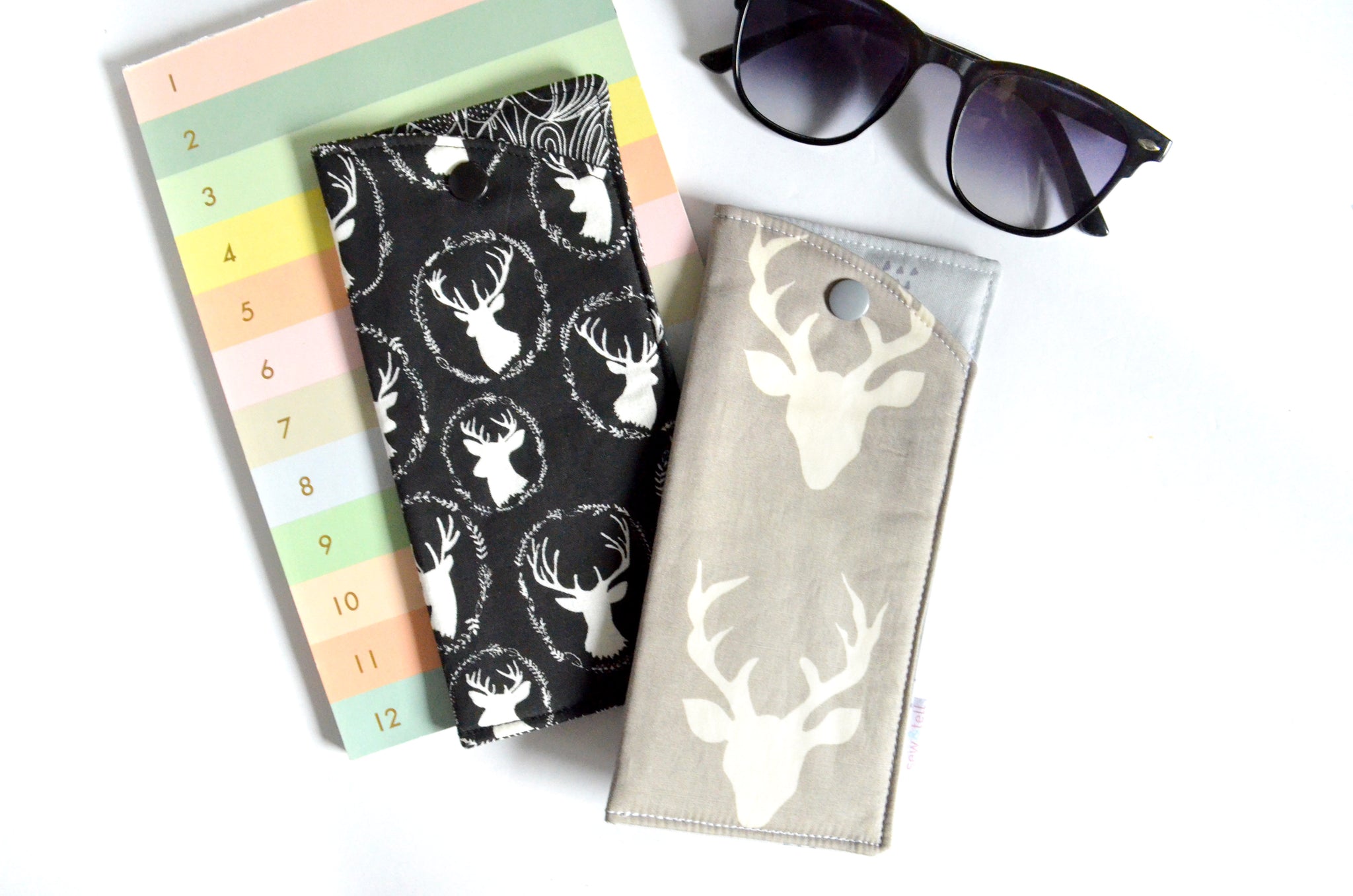 Black & Grey Deer Glasses Case