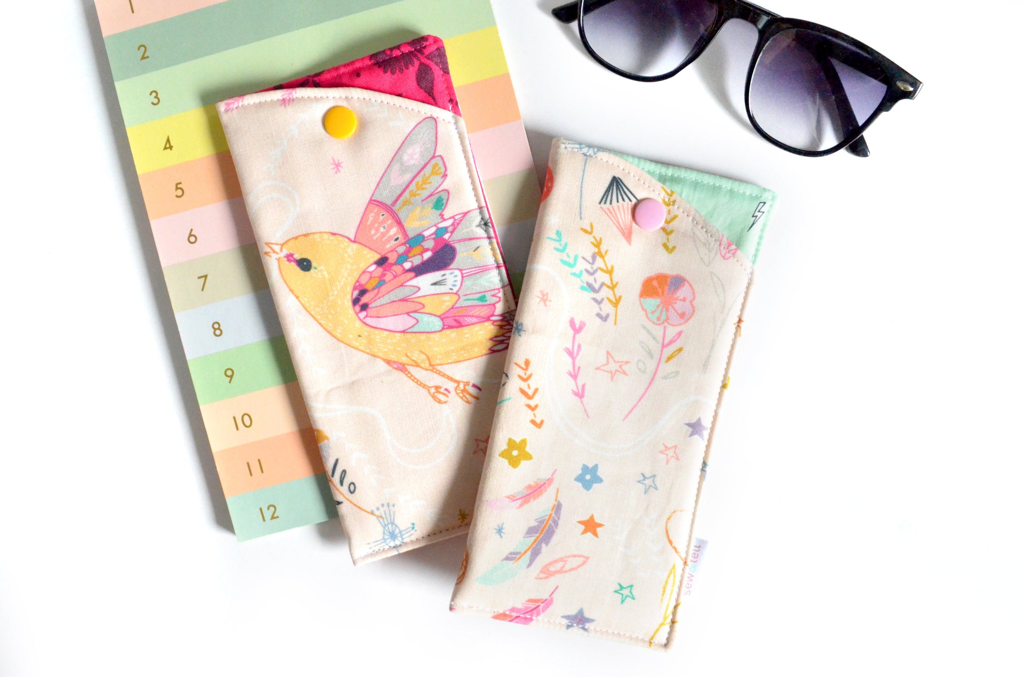 Sketchbook Bird Glasses Case