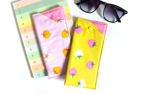 Lilac & Yellow Strawberry Glasses Case