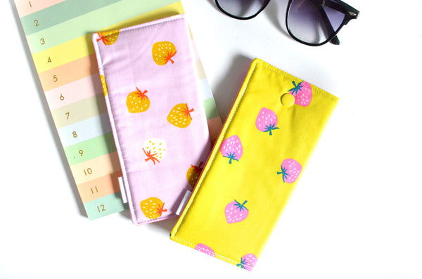 Lilac & Yellow Strawberry Glasses Case