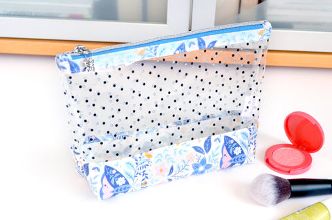 Polka Dot Moth *Clear & Jelly Vinyl* Cosmetic Bag