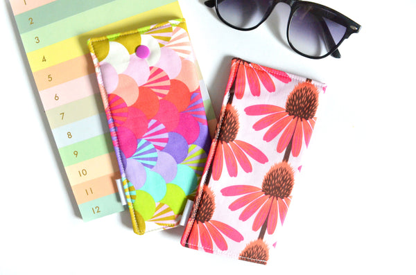 Pink Rainbow Floral Glasses Case