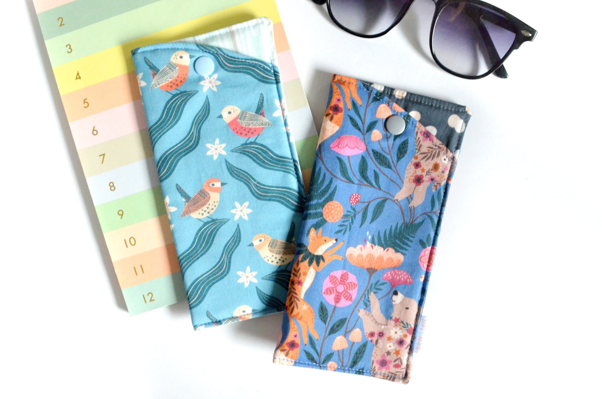 Blue Forest Animals Glasses Case