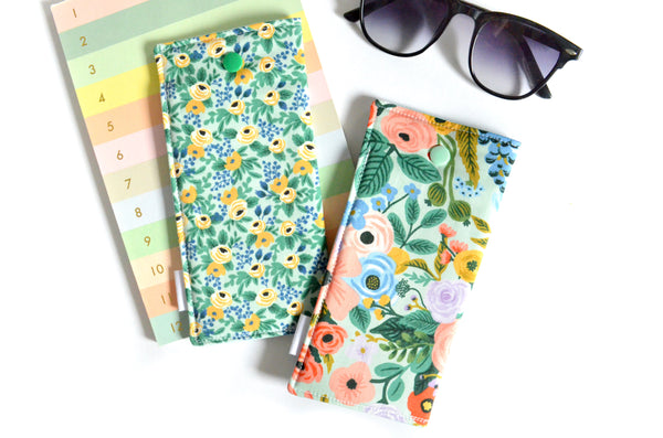 Blue Rifle Paper Co Floral Glasses Case