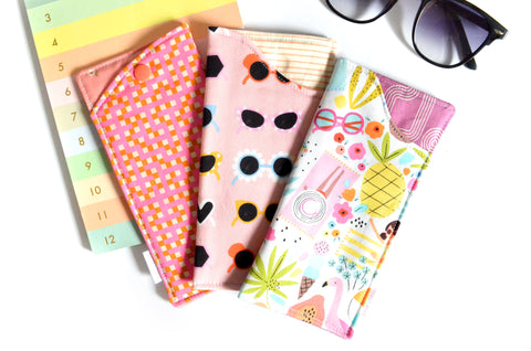 Pink Beach Day Glasses Case