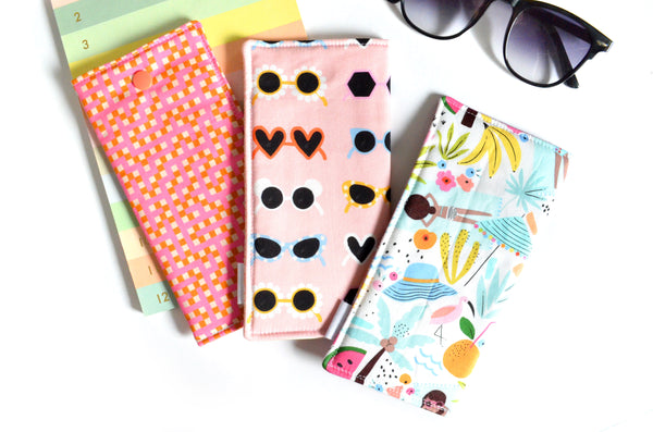 Pink Beach Day Glasses Case