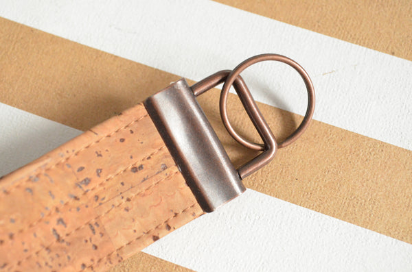 Brown Cork Leather Keychain