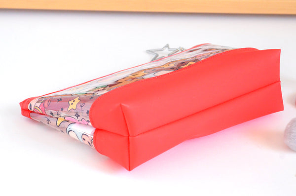 Red Mushroom Man *Clear & Jelly Vinyl* Cosmetic Bag