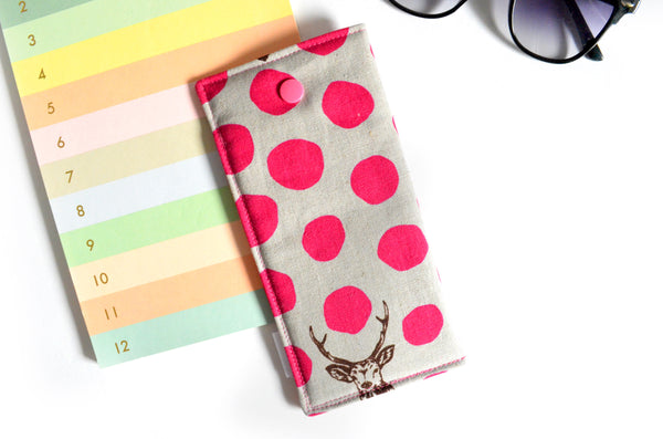 Pink & Grey Cheeky Deer Glasses Case
